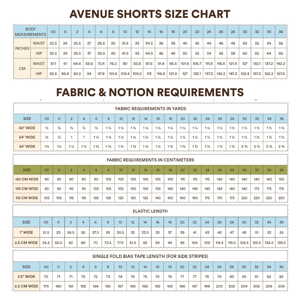 Avenue Shorts Sewing Pattern