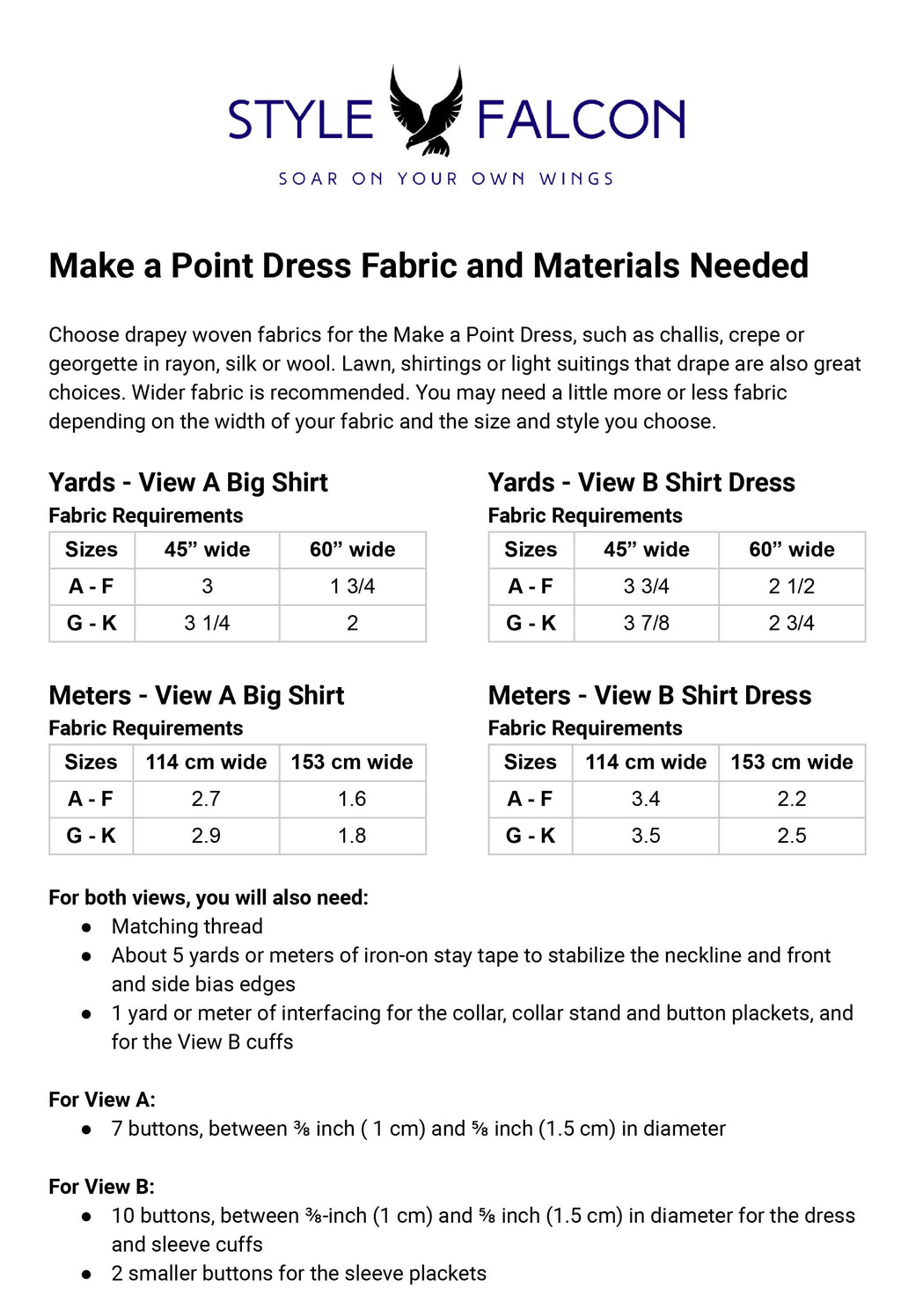 Style Falcon Make a Point Dress Digital Sewing Pattern